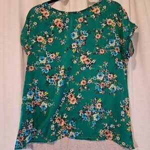 Green with Flowers Blouse